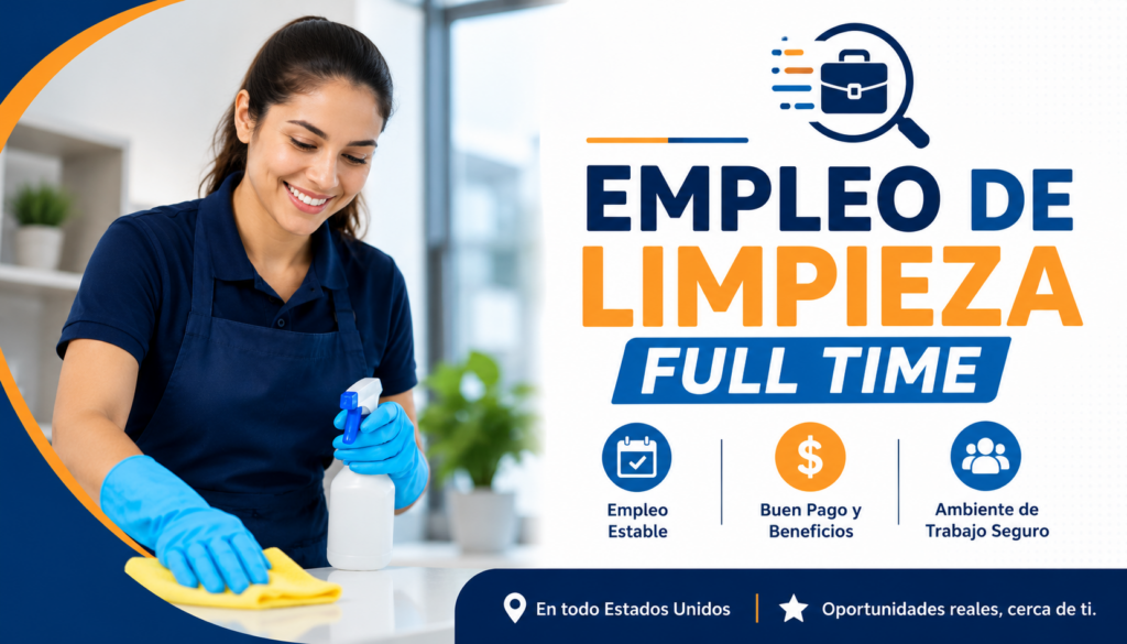 Empleo de Limpieza Full Time con Beneficios en Estados Unidos