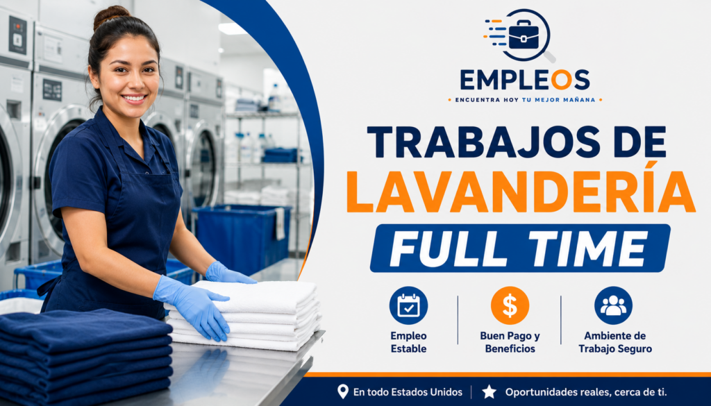 Trabajos de Lavandería Full Time: Vacantes Disponibles para Aplicar Hoy